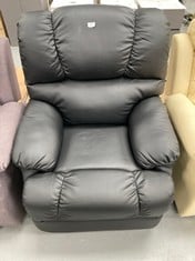 ASTAN HOME LIFT CHAIR WITH MASSAGE IN BLACK LEATHER (MAY BE DAMAGED).