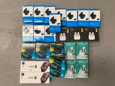 25 X VARIETY OF DIFFERENT MODELS OF WIRELESS HEADPHONES INCLUDING SMARTWATCH .