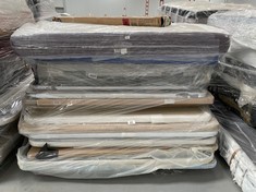 PALLET OF FURNITURE INCLUDING MATTRESSES OF DIFFERENT SIZES (MAY BE DIRTY, BROKEN OR INCOMPLETE).