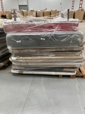 PALLET OF ASSORTED HOME FURNITURE VARIOUS MODELS AND SIZES INCLUDING 3T BASE WITHOUT LEGS BEIGE COLOUR 150X190CM (MAY BE DAMAGED OR INCOMPLETE).