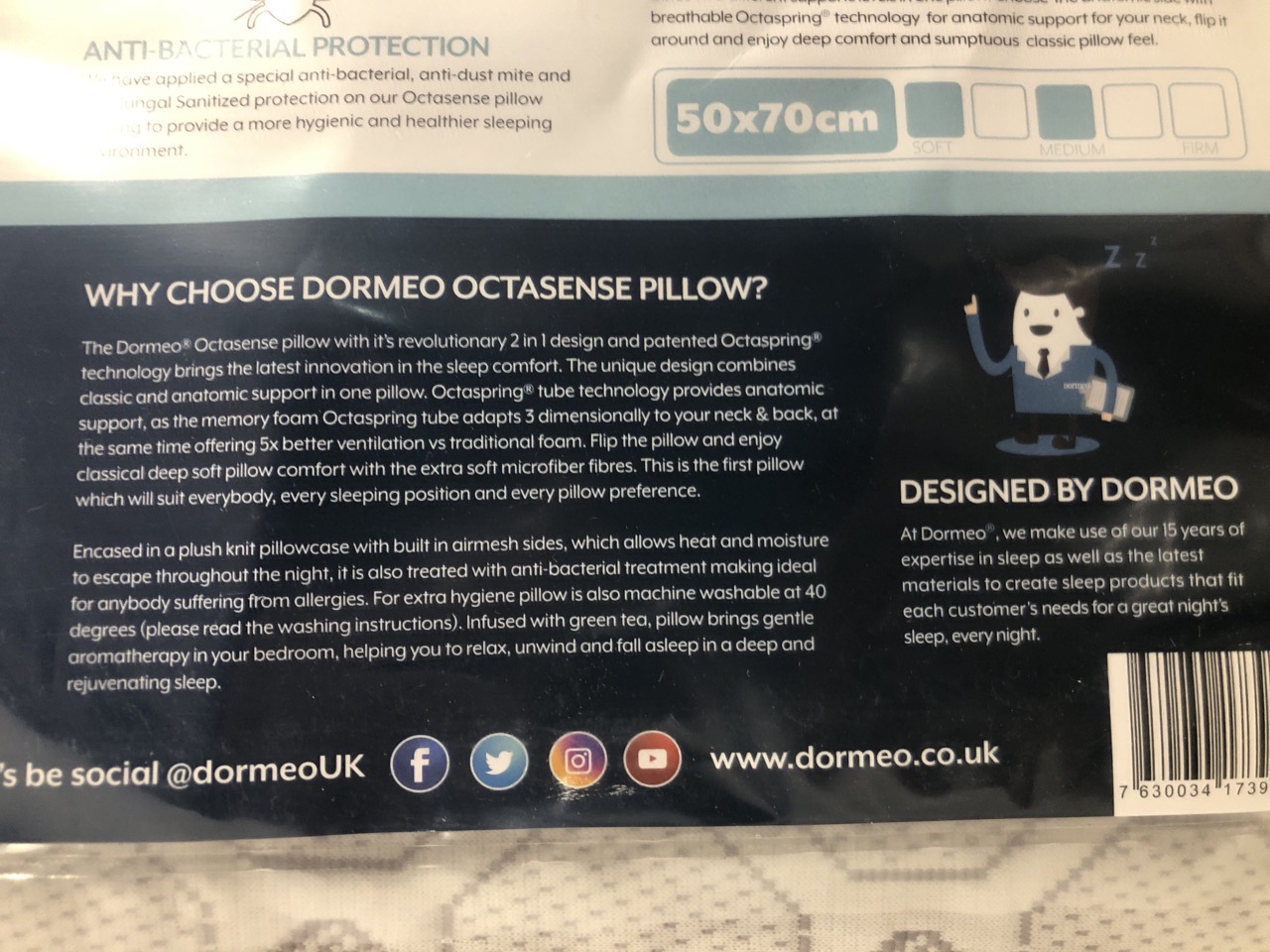 John Pye Auctions DORMEO OCTASENSE PILLOW