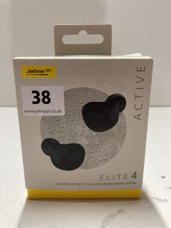 PAIR OF JABRA ACTIVE ELITE 4 NOISE CANCELLATION WIRELESS EARBUDS