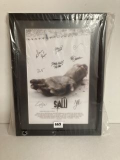 SIGNED SAW PHOTO WITH FRAME