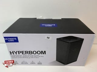ULTIMATE EARS HYPER BOOM PORTABLE BLUETOOTH SPEAKER WITH ACCESSORIES (POWERS ON) RRP: £369