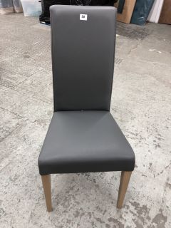 JL DINING CHAIR IN GREY FAUX LEATHER