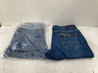 2 X MISH MASH FLEX JEANS IN DARK BLUE UK SIZE 30S AND 36S: LOCATION - H16