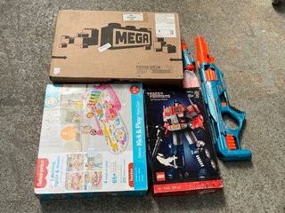 3 X ASSORTED KIDS TOYS TO INCLUDE LEGO TRANSFORMERS OPTIMUS PRIME AND FISHER - PRICE DELUXE KICK AND PLAY PIANO GYM: LOCATION - H16