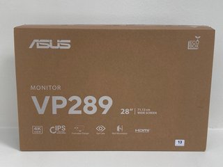 ASUS VP289Q 4K ULTRA HD 28" IPS LCD MONITOR - RRP: £279: LOCATION - FRONT BOOTH