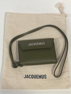 JACQUEMUS NECK POUCH IN KHAKI - RRP £360.00: LOCATION - FRONT BOOTH
