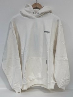 REPRESENT OWNERS CLUB HOODIE IN FLAT WHITE - UK SMALL - RRP: £160: LOCATION - FRONT BOOTH