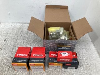 QTY OF ASSORTED HARDWARE ITEMS TO INCLUDE TIMCO TIMBER CONSTRUCTION SCREWS & TIMCO CONSTRUCTION FASTENERS & FIXINGS: LOCATION - I11