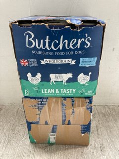 2 X BOXES OF BUTCHERS WHOLE GRAIN LEAN AND TASTY DOG FOOD - BEST BEFORE: 07/2026: LOCATION - I10