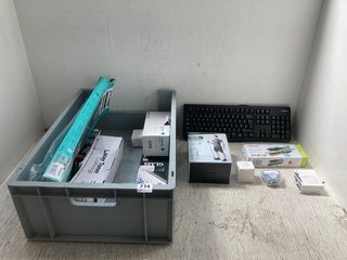 QTY OF ASSORTED APPLIANCES TO INCLUDE LOGITECH MK120 PLUG-AND-PLAY USB KEYBOARD - BLACK AND HP PAGEWIDE 973X MAGENTA INK CARTRIDGE: LOCATION - J18
