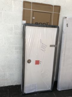 (COLLECTION ONLY) CLEAR GLASS FRAMELESS 760 X 1950MM SHOWER SIDE PANEL MAY BE ADAPTED AS A WETROOM PANEL WITH PEARLSTONE 1600 X 760MM SHOWER TRAY - RRP £910: LOCATION - A9