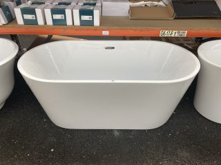 1500 X 750MM MODERN FREESTANDING TWIN SKINNED DOUBLE ENDED BATH WITH INTEGRAL CHROME SPRUNG WASTE & OVERFLOW - RRP £1489: LOCATION - B3