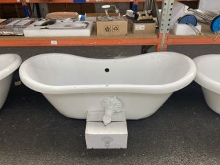 1600 X 700MM MODERN ROLL TOPPED FREESTANDING BATH WITH A SET OF WHITE CLAW & BALL FEET - RRP £975: LOCATION - B3