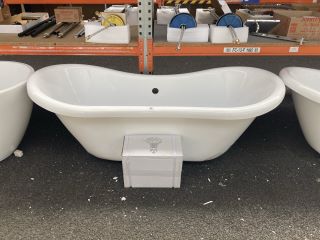 1600 X 700MM MODERN ROLL TOPPED FREESTANDING BATH WITH A SET OF WHITE CLAW & BALL FEET - RRP £975: LOCATION - B3