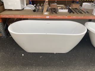 1600 X 740MM MODERN FREESTANDING TWIN SKINNED DOUBLE ENDED BATH WITH INTEGRAL CHROME SPRUNG WASTE & OVERFLOW - RRP £1489: LOCATION - B3