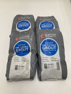 (COLLECTION ONLY) QTY OF FLEXIBLE WALL & FLOOR TILE GROUT IN MID GREY - RRP £100: LOCATION - R3