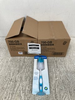 2 X BOXES OF DR BROWN'S NATURAL FLOW BOTTLE BRUSH IN BLUE/WHITE: LOCATION - A17
