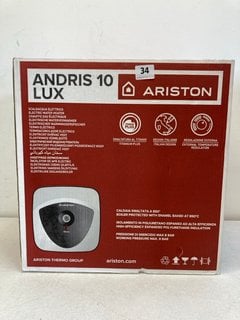 ARISTON ANDRIS 10 LUX ELECTRIC WATER HEATER (SEALED) :RRP £115.00: LOCATION - BOOTH