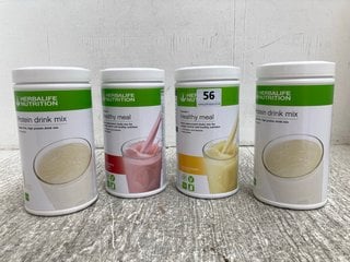 4 X ASSORTED HERBALIFE NUTRITION PROTEIN DRINK POWDER S TO INCLUDE BANANA FLAVOUR - EXP 10.01.2026: LOCATION - WA1