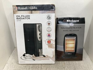 BELACO HALOGEN HEATER MODEL: BEL-HHC20B TO INCLUDE RUSSELL HOBBS OIL FILLED RADIATOR: LOCATION - A7