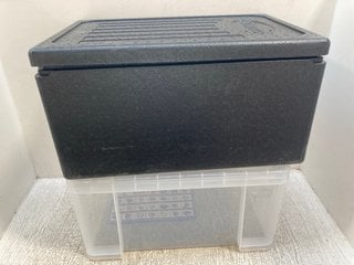 48 LITRE CAPACITY CLEAR STORAGE CONTAINER TO INCLUDE TRIBECA STORAGE CONTAINER IN BLACK: LOCATION - B14