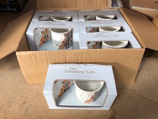 QTY OF THE COUNTRY LIFE COLLECTION MUG & COASTER WITH ANIMAL PRINT: LOCATION - AR9