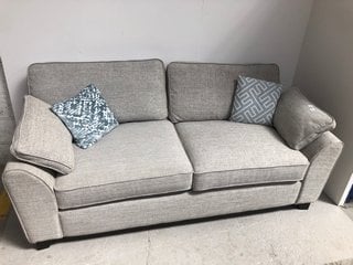 LARGE 2 SEATER NATURAL COLOUR FABRIC SOFA TO INCLUDE CUSHIONS: LOCATION - B1