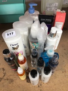 (COLLECTION ONLY) QTY OF ASSORTED ITEMS TO INCLUDE DOVE BARRIER REPAIR BODY LOTION & 2B TANNED WATERMELON EXTREME CREAM: LOCATION - BR11