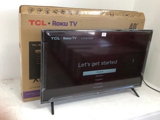 TCL ROKU TV FULL HD 40" SCREEN SMART 40RS530K TO INCLUDE TV, BOX, REMOTE, POWER CORD, MANUAL RRP £179: LOCATION - B1
