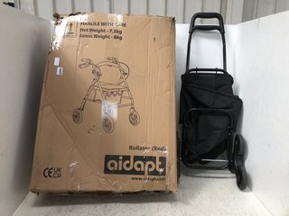 AIDAPT ROLLATOR IN RED TO INCLUDE 6 WHEEL SHOPPING BAG IN BLACK: LOCATION - B13