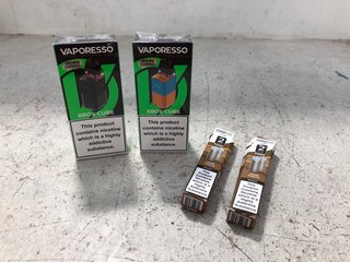 2 X VAPORESSO XROS CUBE VAPE KITS TO INCLUDE 2 X EVODPOD P1200 CREAM TABACCO REFILLS (PLEASE NOTE: 18+YEARS ONLY. ID MAY BE REQUIRED): LOCATION - D2