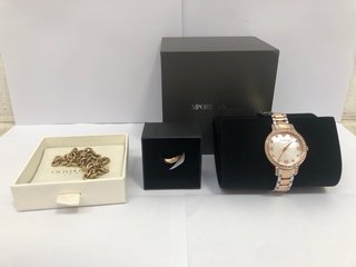 3 X ASSORTED ITEMS TO INCLUDE EMPORIO ARMANI TRADITIONAL WOMENS WATCH RRP: £ 299.00: LOCATION - B18