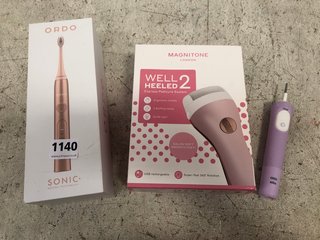 3 X ASSORTED ITEMS TO INCLUDE ORDO SONIC ELECTRIC TOOTHBRUSH: LOCATION - B18