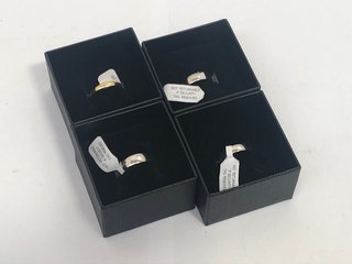 4 X ASSORTED JEWELLERY ITEMS TO INCLUDE 9CT WHITE GOLD PERSONALISED BAND: LOCATION - B18