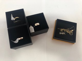 4 X ASSORTED JEWELLERY ITEMS TO INCLUDE 9CT WHITE GOLD PERSONALISED BAND: LOCATION - B18