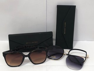 KATIE LOXTON SAVANNAH SUNGLASSES IN BROWN TORTOISHELL TO ALSO INCLUDE KATIE LOXTON HEVANA SUNGLASSES IN BLACK: LOCATION - B19