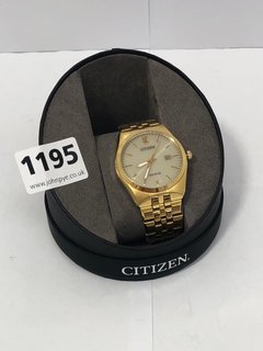 CITIZEN ECO DRIVE MENS WATCH IN GOLD RRP: £ 219.00: LOCATION - B19