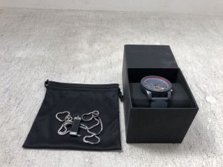 ARMANI AX OUTERBANKS SILICONE MENS WATCH RRP: £ 129.00 TO INCLUDE BOSS BENNETT MENS NECKLACE IN SILVER: LOCATION - B19
