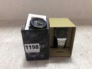 G SHOCK GA - B2100CY - 1AER IN BLACK WATCH RRP: £ 129.00 TO INCLUDE CASIO A168WA-3AYES STAINLESS STEEL WATCH IN SILVER: LOCATION - B20