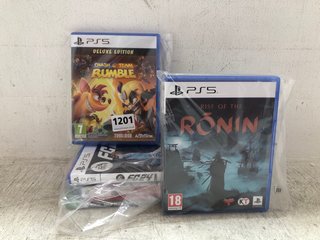 QTY OF ASSORTED CONSOLE GAMES TO INCLUDE PS5 DELUXE EDITION CRASH TEAM RUMBLE AND PS5 RISE OF THE RONIN (PLEASE NOTE: 18+YEARS ONLY. ID MAY BE REQUIRED): LOCATION - B20