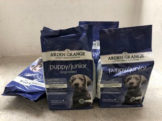 4 X ARDEN GRANGE 2KG LARGE PUPPY BREEDS DRY DOG FOOD - BBE 19/02/2025: LOCATION - A13