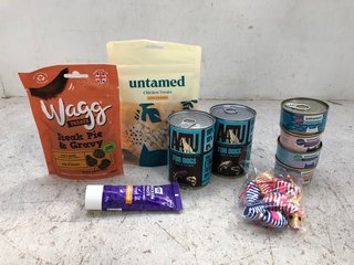 QTY OF ASSORTED PET FOOD ITEMS TO INCLUDE UNTAMED CHICKEN TREATS - BBE 03/12/2025: LOCATION - D3