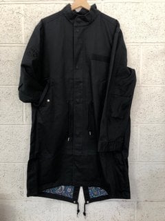 PRETTY GREEN DEANSGATE PARKA JACKET IN BLACK SIZE: L RRP - £195: LOCATION - WHITE BOOTH
