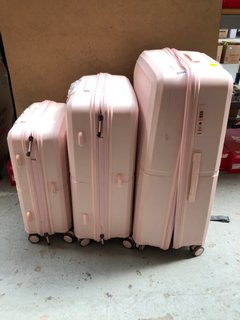 HEYS HARDSHELL MULTI SUITCASE PACK IN LIGHT PINK: LOCATION - A3