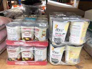 2 X MULTI-PACK ITSU RICE NOODLES IN TONKOTSU FLAVOUR - BBE 03/06/2024 TO INCLUDE 2 X MULTI-PACK BAXTERS FRENCH ONION SOUP CANS - BBE 11/2025: LOCATION - D5