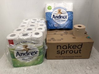 3 X MULTI-PACK HOUSEHOLD PAPER ROLLS TO INCLUDE ANDREX ULTRA CARE TOILET PAPER: LOCATION - C12
