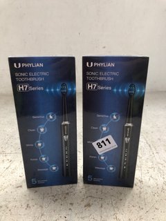 2 X PHYLIAN H7 SERIES SONIC ELECTRIC TOOTHBRUSHES: LOCATION - D14